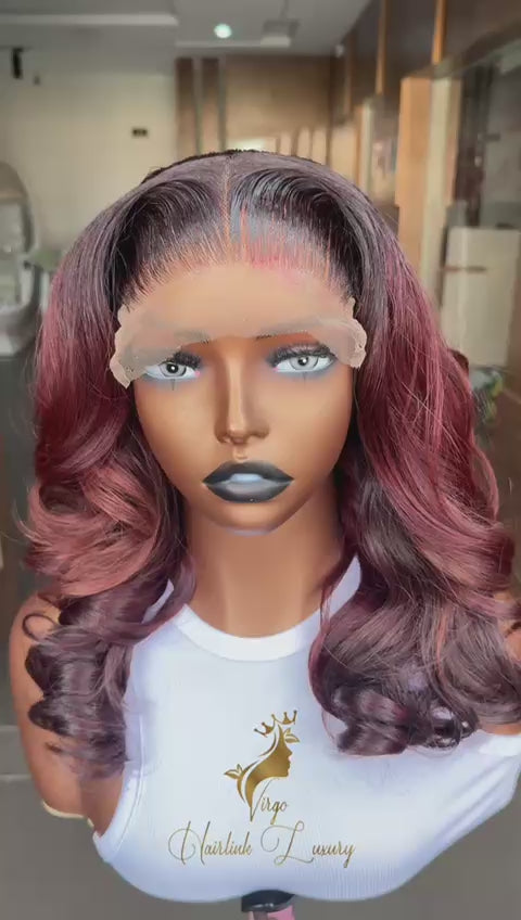 Ombré Vietnamese Donor Hair Bundle Set with Transparent HD Lace 5x5 Closure